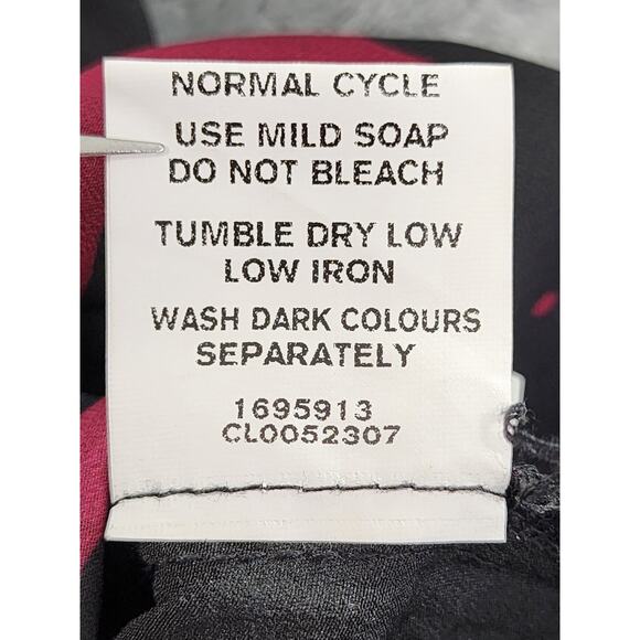 Eshakti Floral Print Georgette Peplum Blouse Size M-8 Black Pink Back Zip Office - Picture 9 of 13